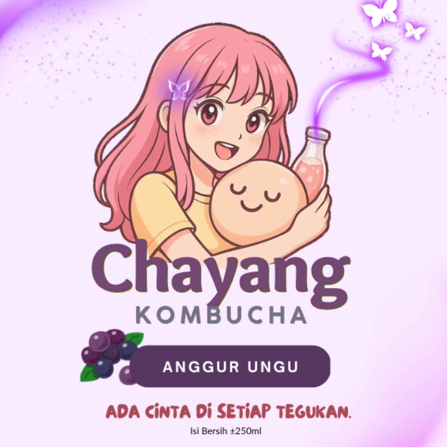 Botol Chayang Kombucha Anggur Ungu